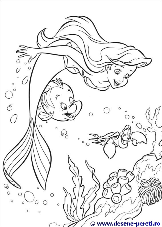Mica Sirena desene de colorat